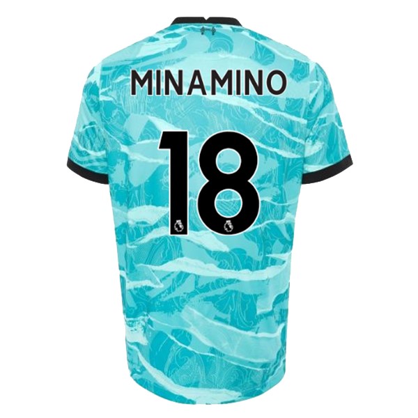 Camiseta Liverpool NO.18 Minamino Segunda Equipación 2020-2021 Azul